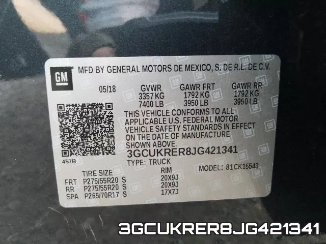3GCUKRER8JG421341 фото 2