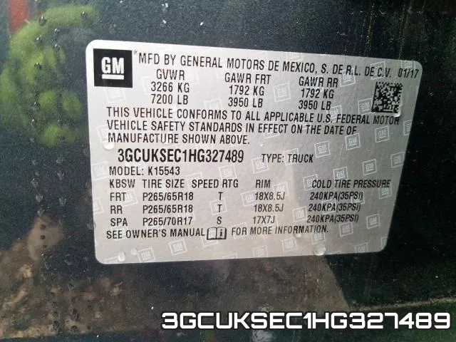 3GCUKSEC1HG327489 фото 2