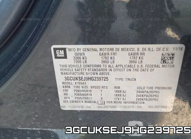 3GCUKSEJ9HG239725 фото 10