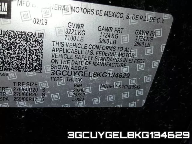 3GCUYGEL8KG134629 фото 2