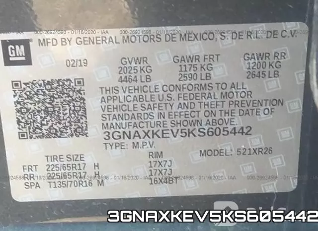 3GNAXKEV5KS605442 фото 10