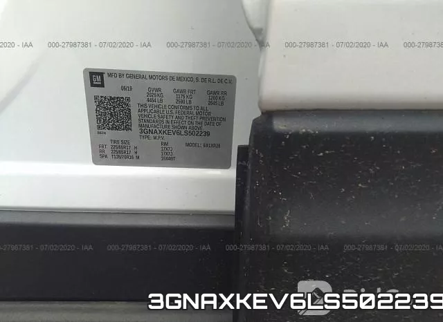 3GNAXKEV6LS502239 фото 10