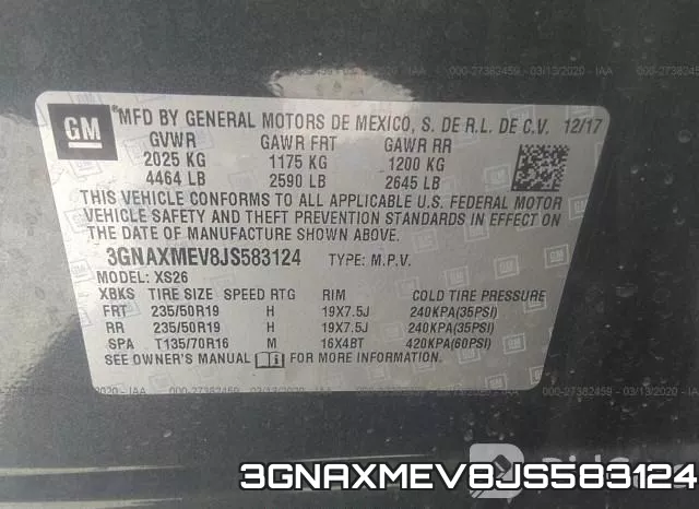 3GNAXMEV8JS583124 фото 10