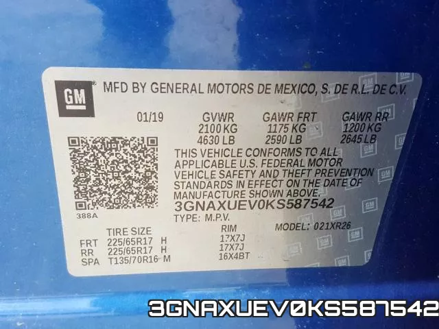 3GNAXUEV0KS587542 фото 2