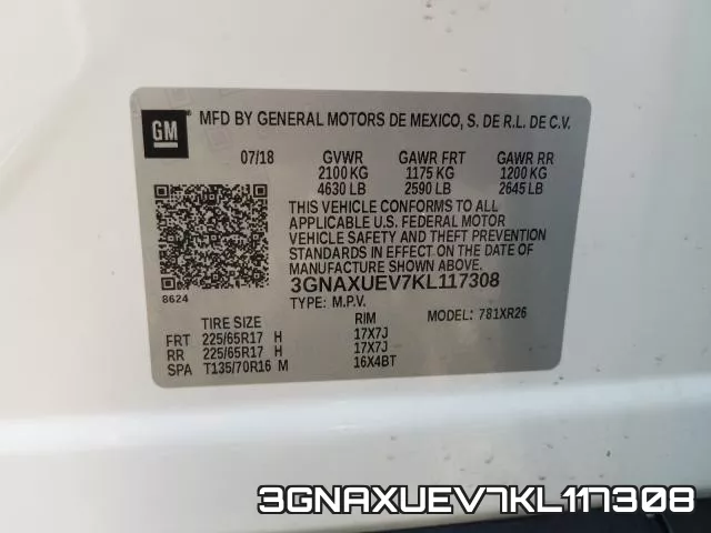 3GNAXUEV7KL117308 фото 2