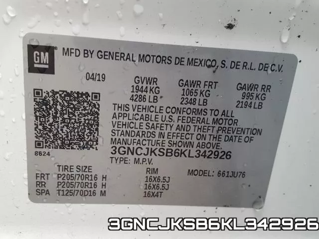 3GNCJKSB6KL342926 фото 2