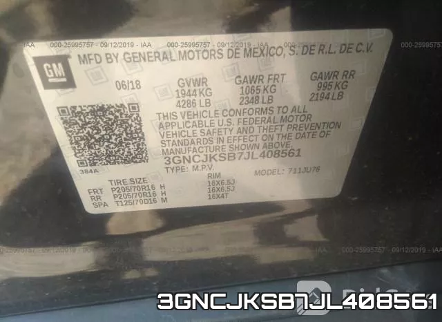 3GNCJKSB7JL408561 фото 8