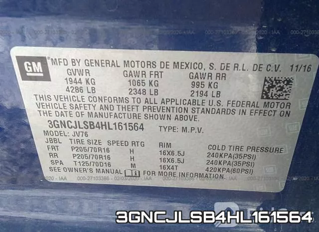 3GNCJLSB4HL161564 фото 10