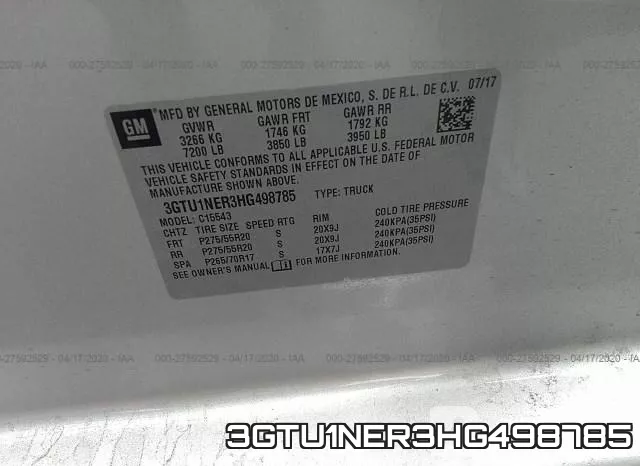 3GTU1NER3HG498785 фото 10