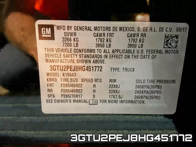 3GTU2PEJ8HG451772 фото 2