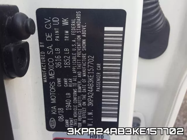 3KPA24AB3KE157702 фото 2