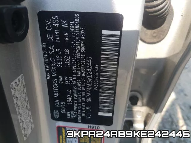 3KPA24AB9KE242446 фото 2