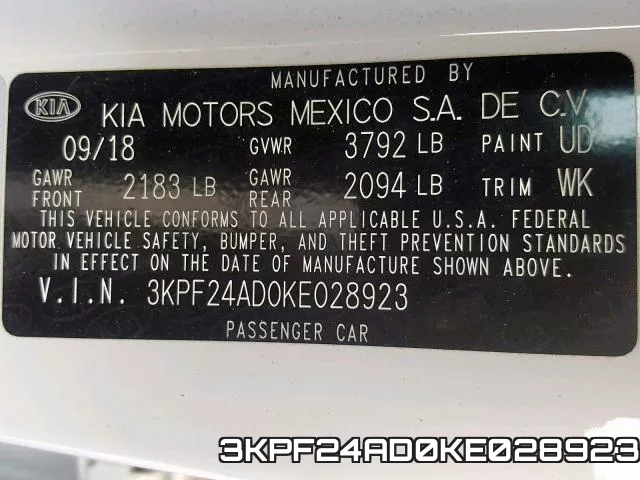 3KPF24AD0KE028923 фото 2