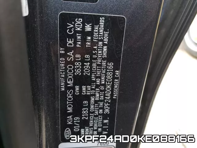 3KPF24AD0KE088166 фото 2