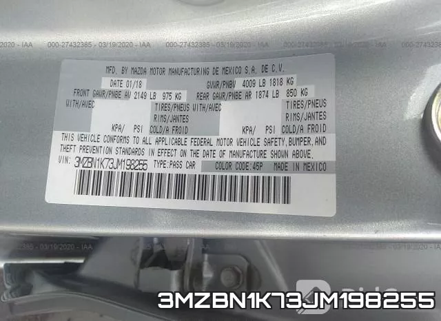 3MZBN1K73JM198255 фото 10