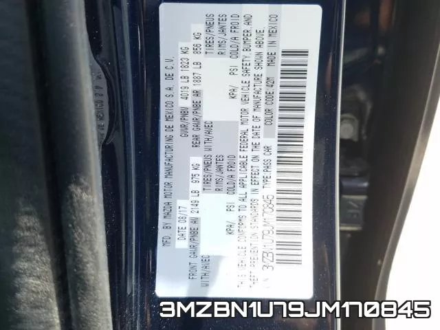 3MZBN1U79JM170845 фото 2