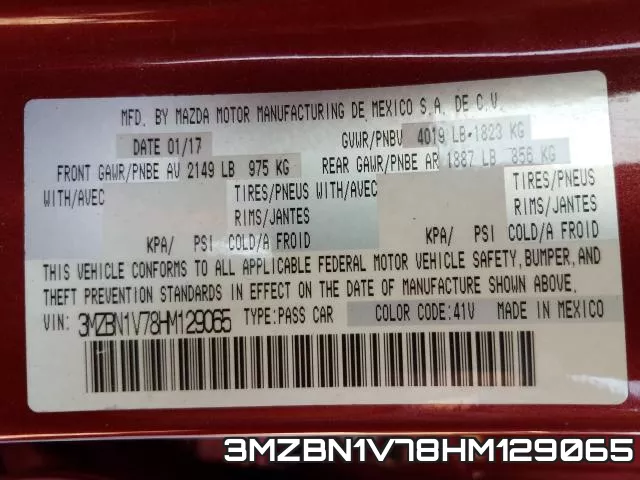 3MZBN1V78HM129065 фото 2