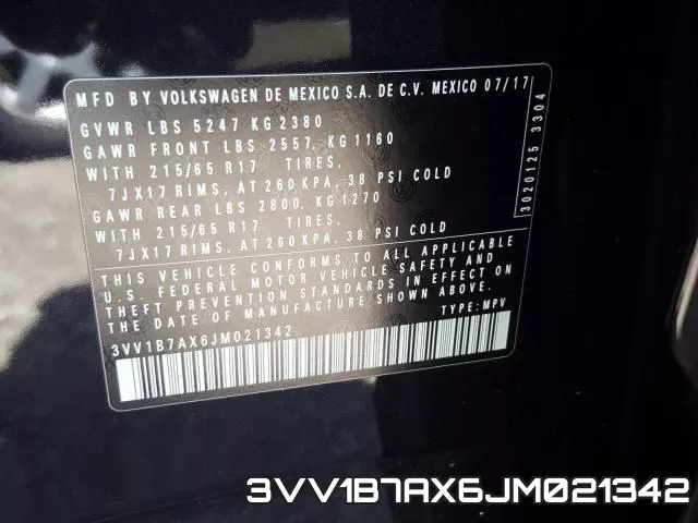 3VV1B7AX6JM021342 фото 2
