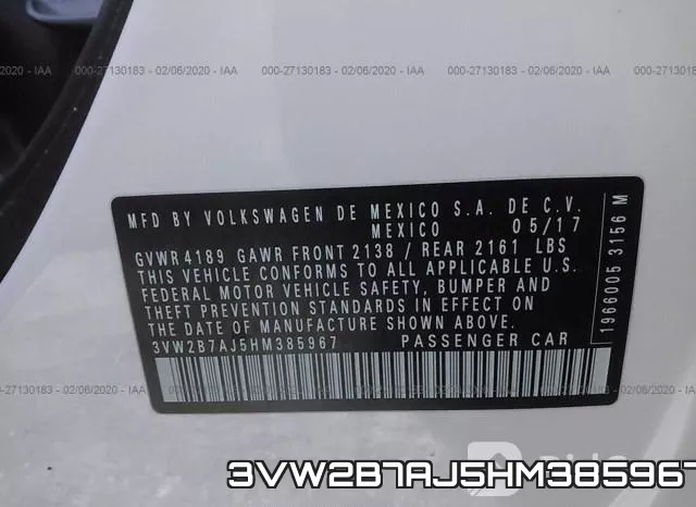 3VW2B7AJ5HM385967 фото 10