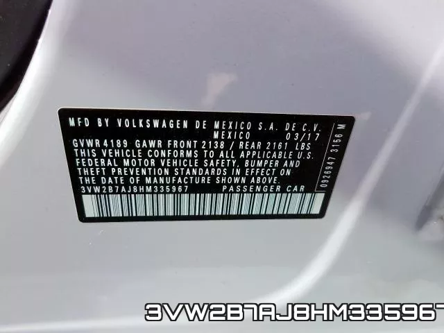 3VW2B7AJ8HM335967 фото 2