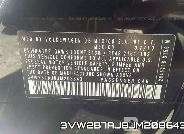 3VW2B7AJ8JM208643 фото 10