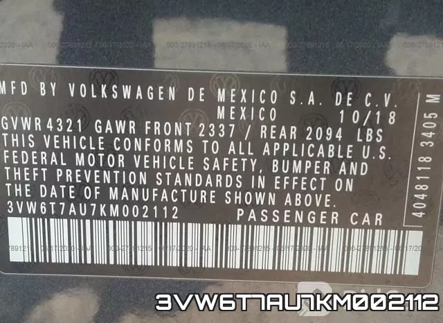 3VW6T7AU7KM002112 фото 10