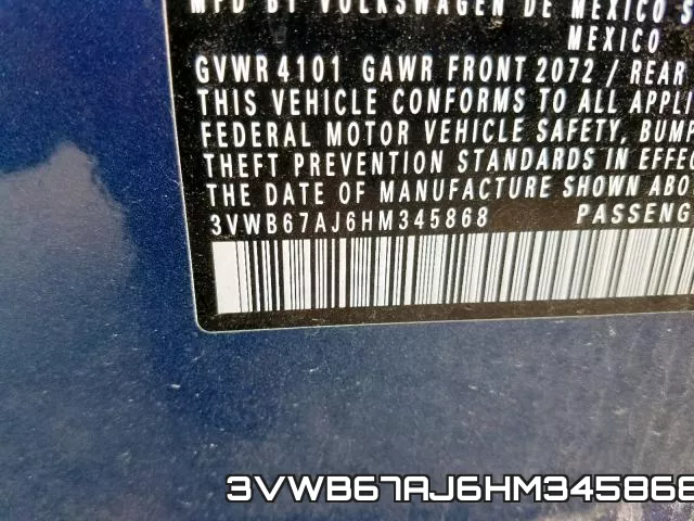 3VWB67AJ6HM345868 фото 2