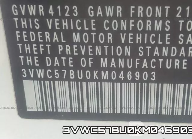 3VWC57BU0KM046903 фото 10