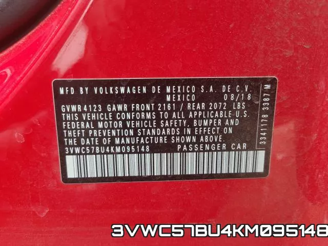 3VWC57BU4KM095148 фото 2
