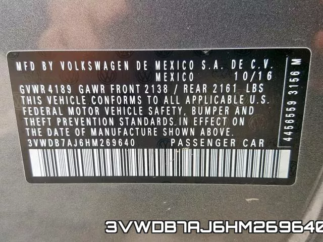 3VWDB7AJ6HM269640 фото 2