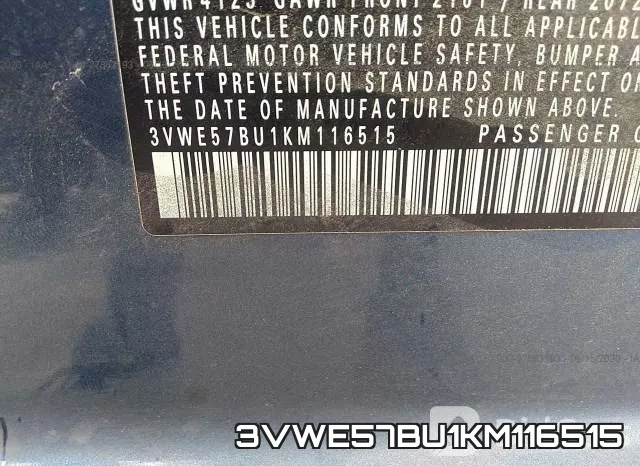 3VWE57BU1KM116515 фото 10