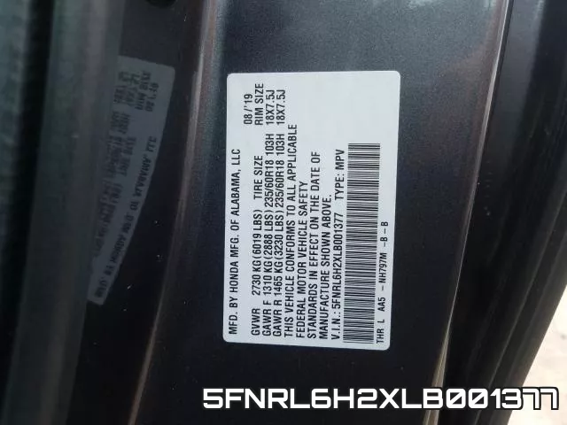 5FNRL6H2XLB001377 фото 2