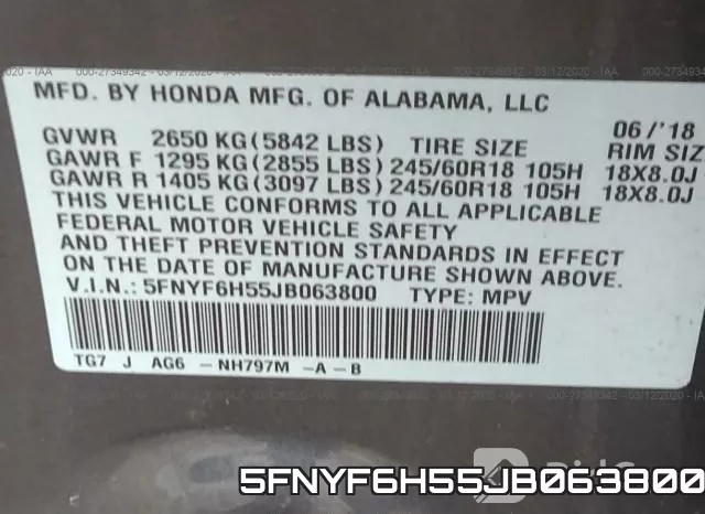 5FNYF6H55JB063800 фото 10