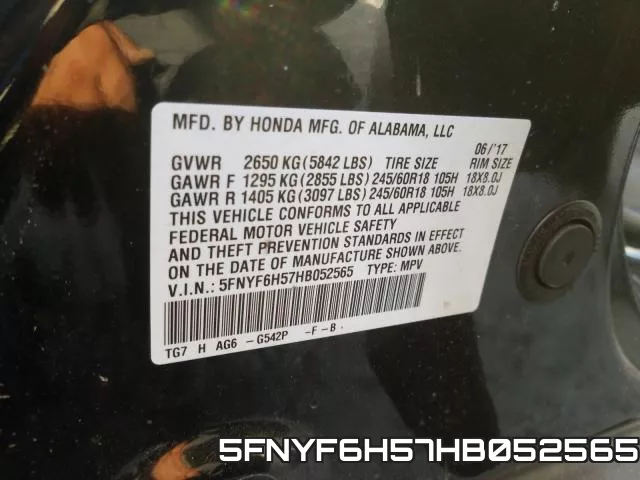 5FNYF6H57HB052565 фото 2