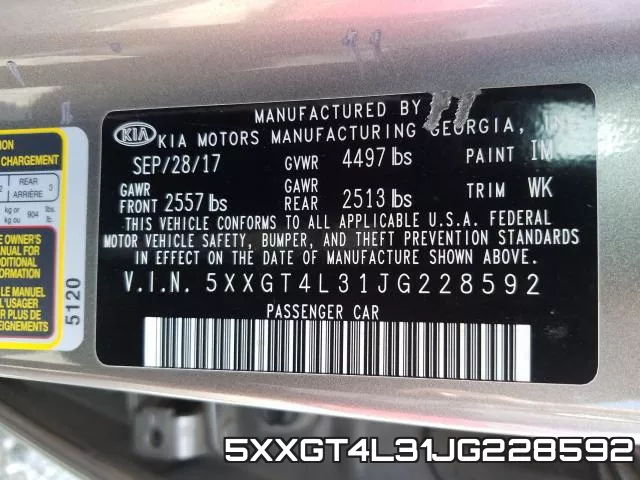5XXGT4L31JG228592 фото 2