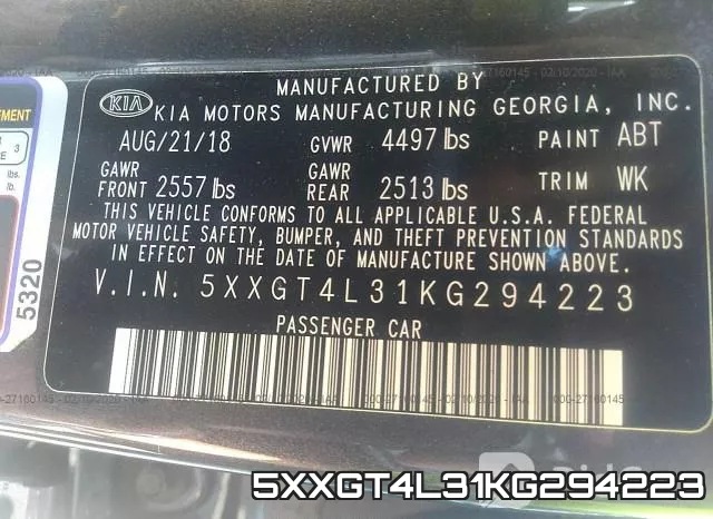 5XXGT4L31KG294223 фото 10