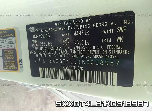5XXGT4L31KG318987 фото 10
