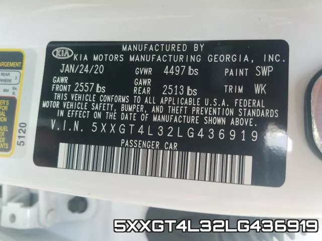 5XXGT4L32LG436919 фото 2