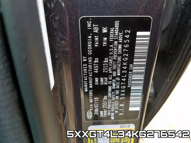 5XXGT4L34KG276542 фото 2