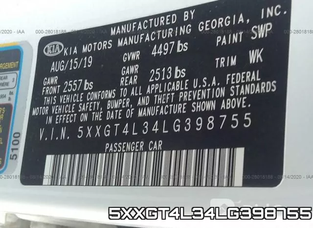 5XXGT4L34LG398755 фото 10