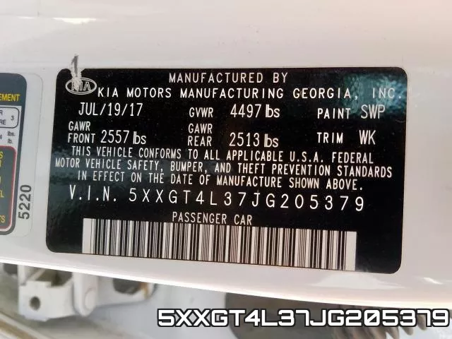5XXGT4L37JG205379 фото 2