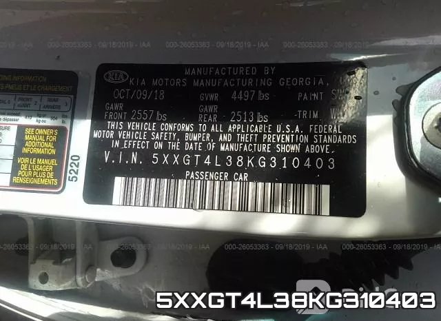 5XXGT4L38KG310403 фото 10