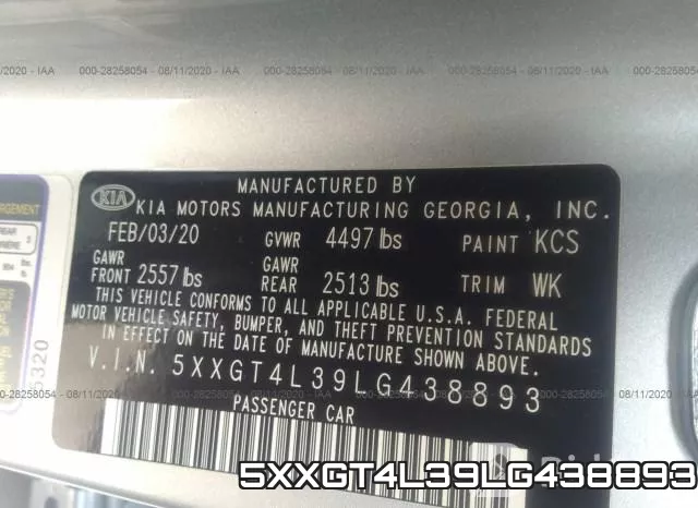 5XXGT4L39LG438893 фото 10