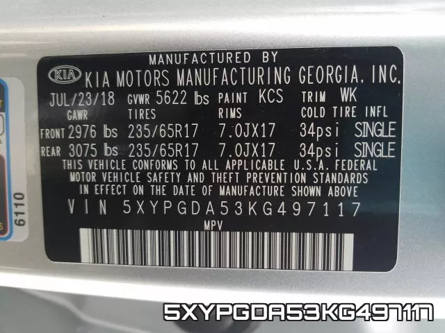 5XYPGDA53KG497117 фото 2