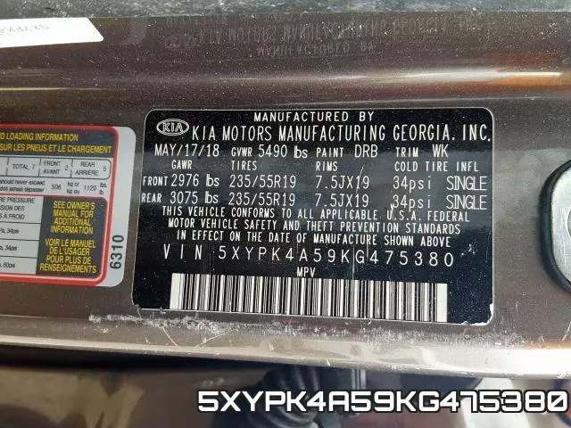5XYPK4A59KG475380 фото 2