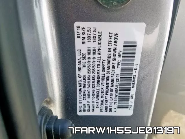 7FARW1H55JE013197 фото 2