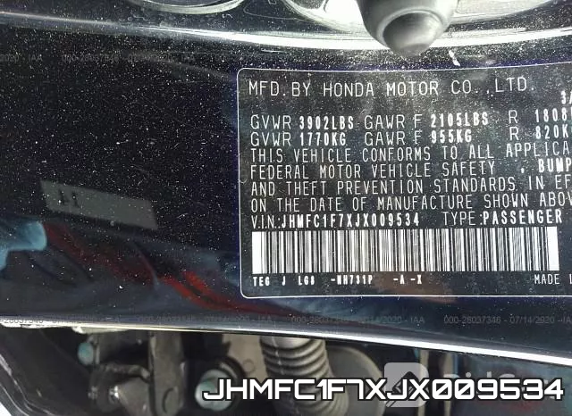 JHMFC1F7XJX009534 фото 10