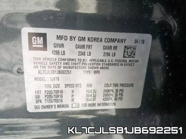 KL7CJLSB1JB692251 фото 2