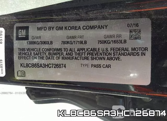 KL8CB6SA3HC726874 фото 10