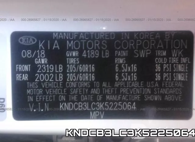 KNDCB3LC3K5225064 фото 10